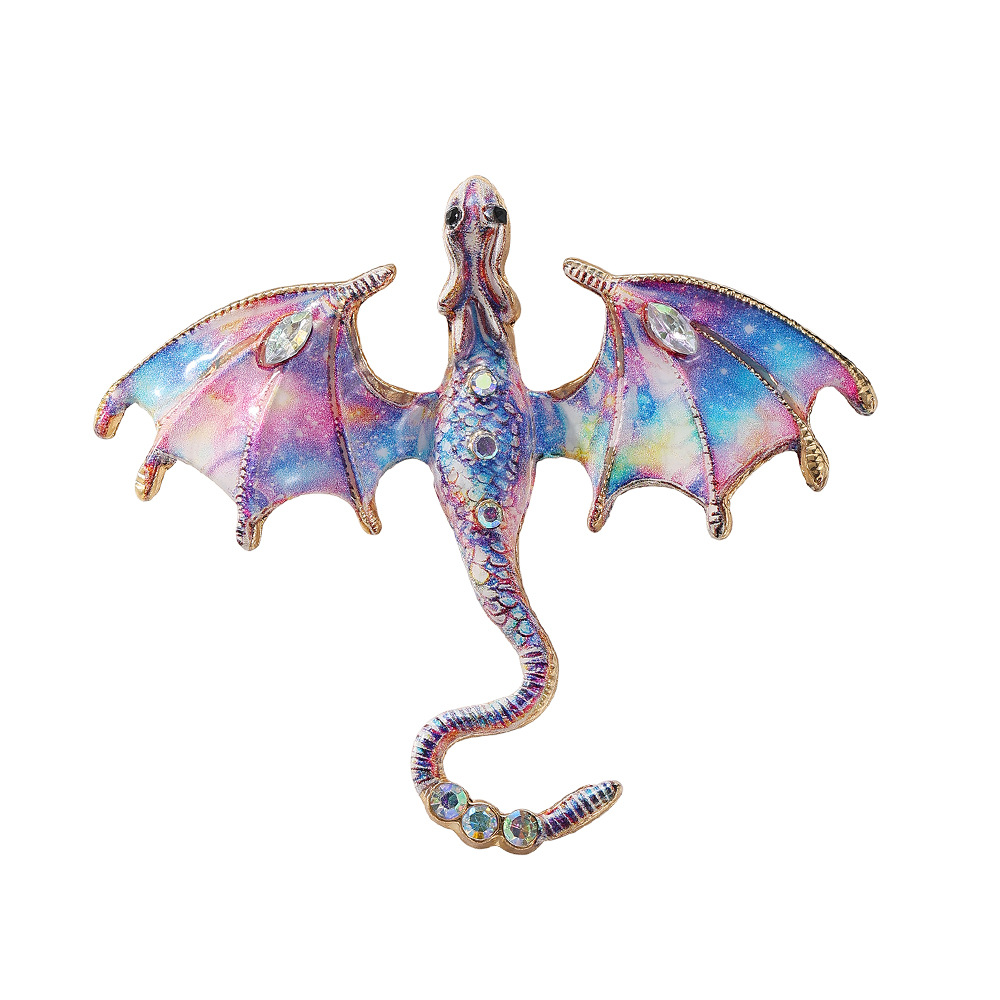 Wholesale Flying Dragon Enamel Brooch, Animal Rhinestone Lapel Pin
