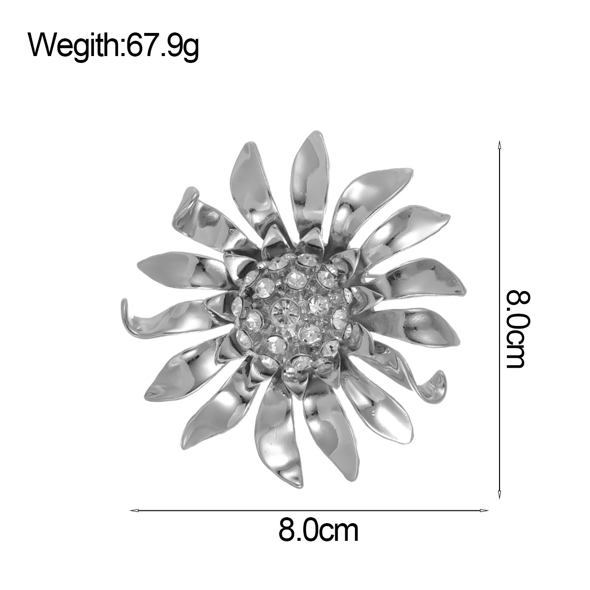 Wholesale Sunflower Brooch & Lapel Pin, Rhinestone Flower Pearl Pin