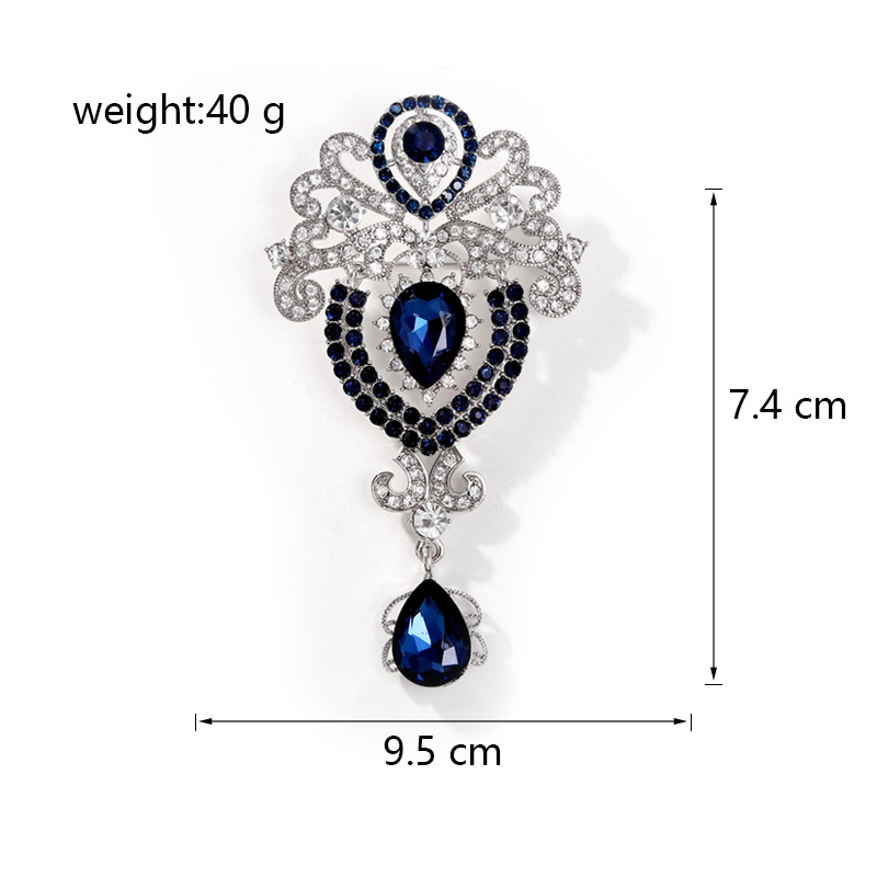 Wholesale Teardrop Crystal Brooch, Rhinestone Decor Lapel Pin