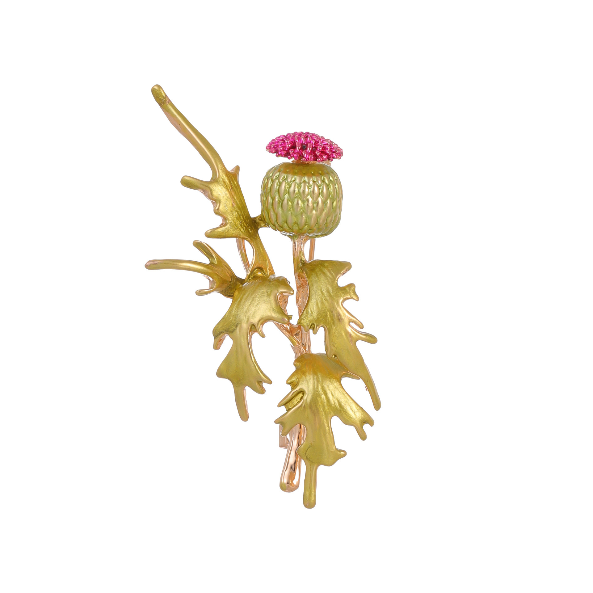 Wholesale Enamel Thistle Brooch, Vintage Floral Lapel Pin Ornament