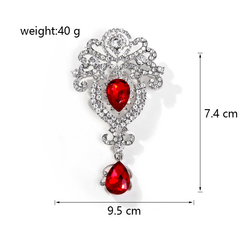 Wholesale Teardrop Crystal Brooch, Rhinestone Decor Lapel Pin