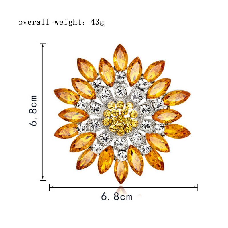Wholesale Multi-layer Rhinestone Flower Brooch, Crystal Floral Lapel Pin