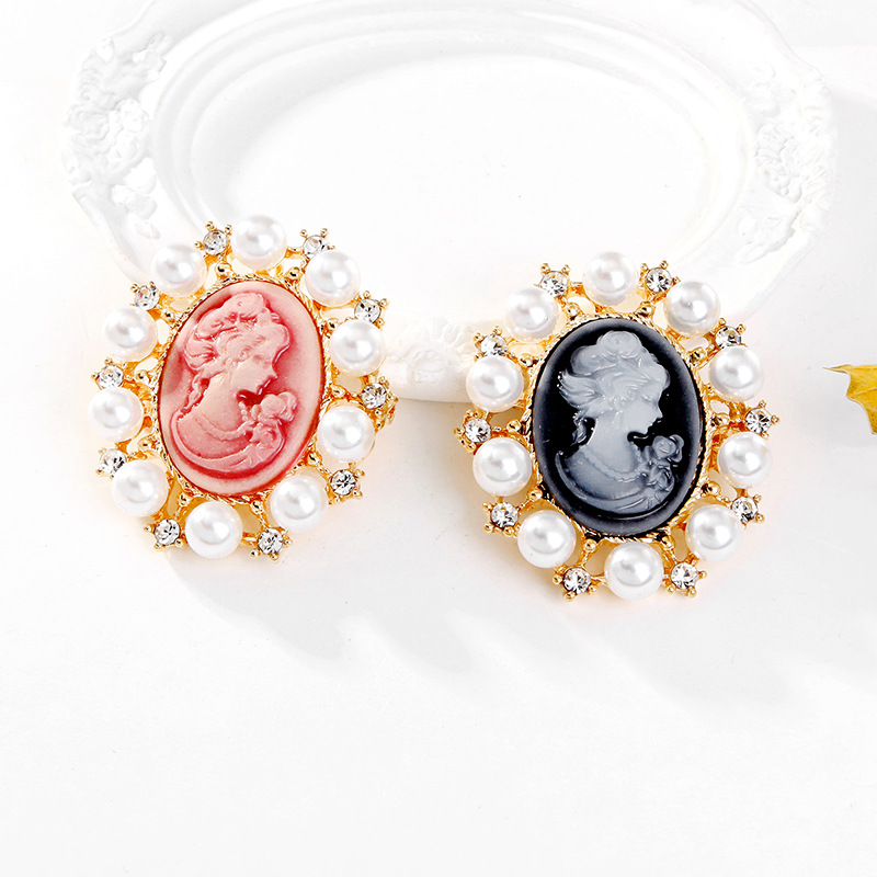 Wholesale Cameo Brooch & Lapel Pin, Vintage Portrait Pearl Decorative Pin