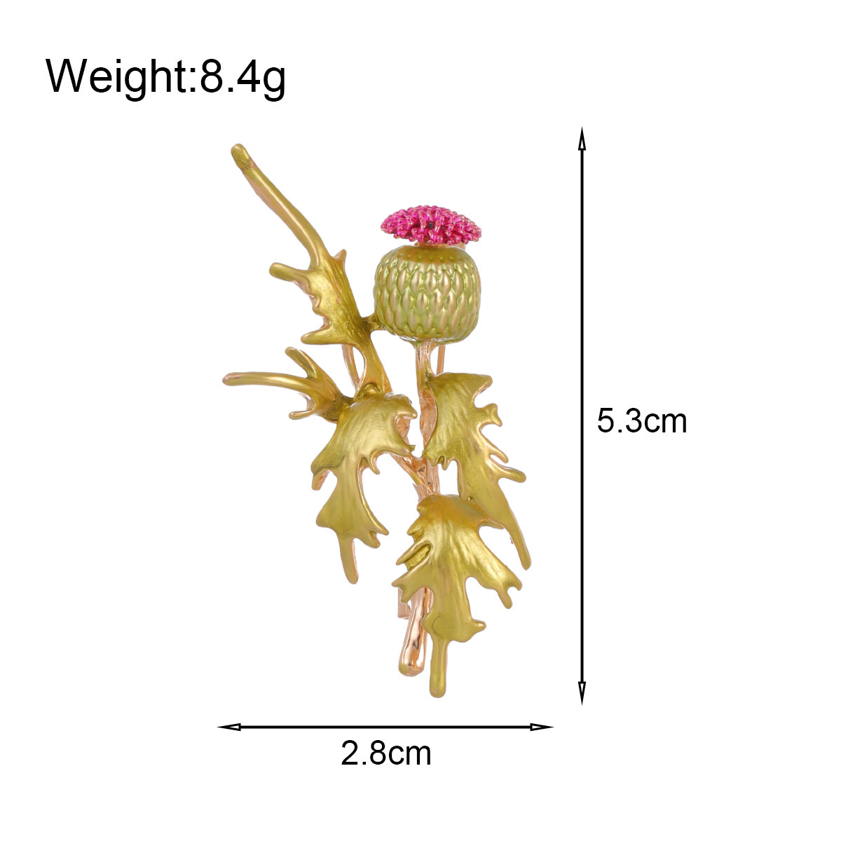 Wholesale Enamel Thistle Brooch, Vintage Floral Lapel Pin Ornament