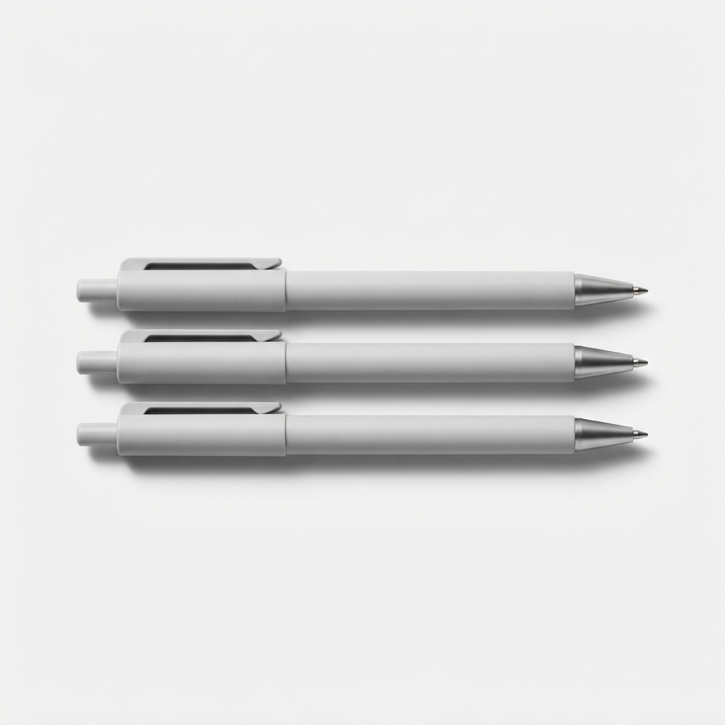 Set of three soft-grip gel pens