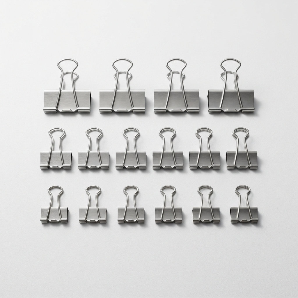 Assorted metal binder clips