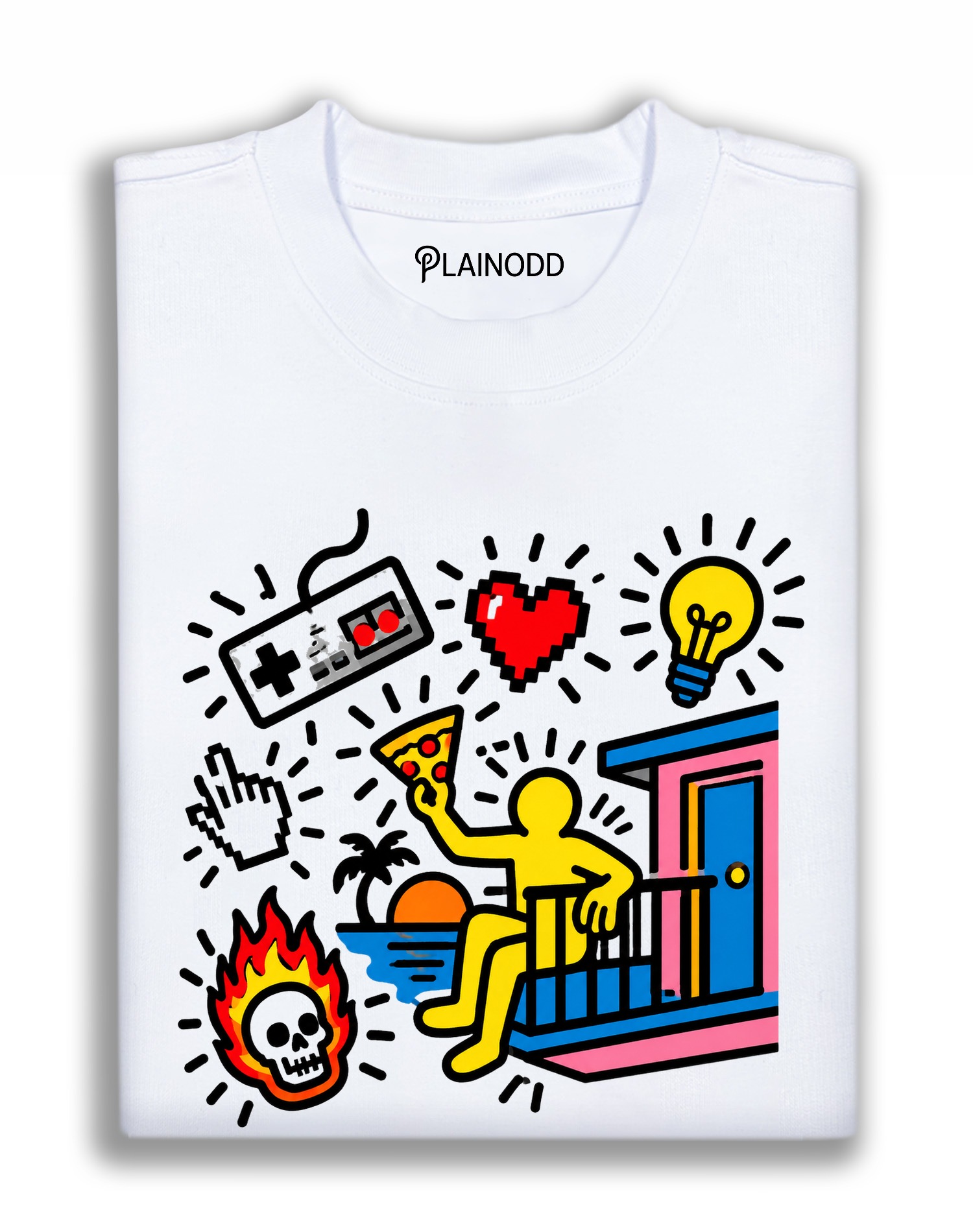 SUNSET, PIXEL & SLICE T-SHIRT