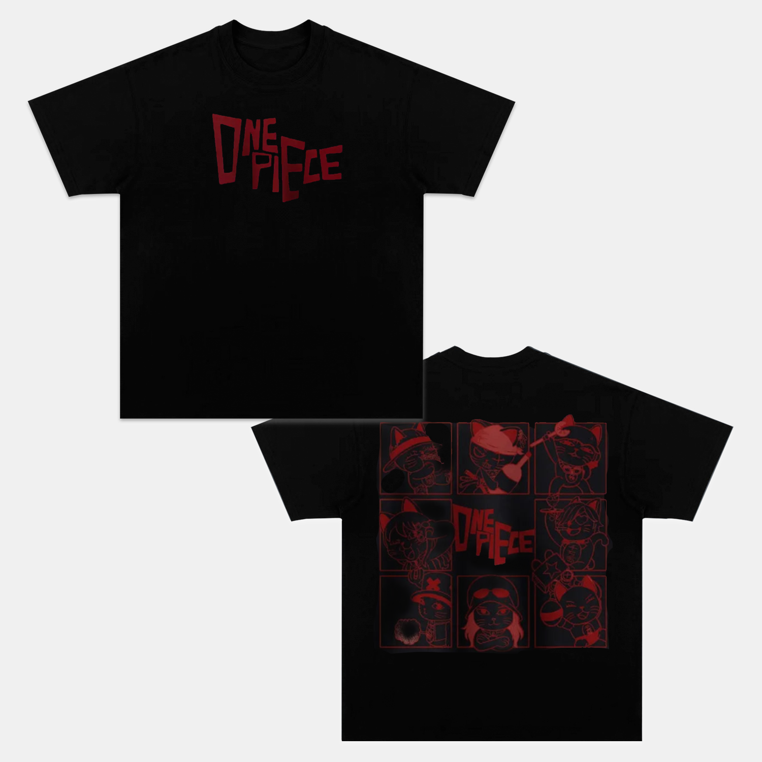 ONE PIECE X DANDADAN COTTON UNISEX CREW NECK ANIME T-SHIRT-[DS]