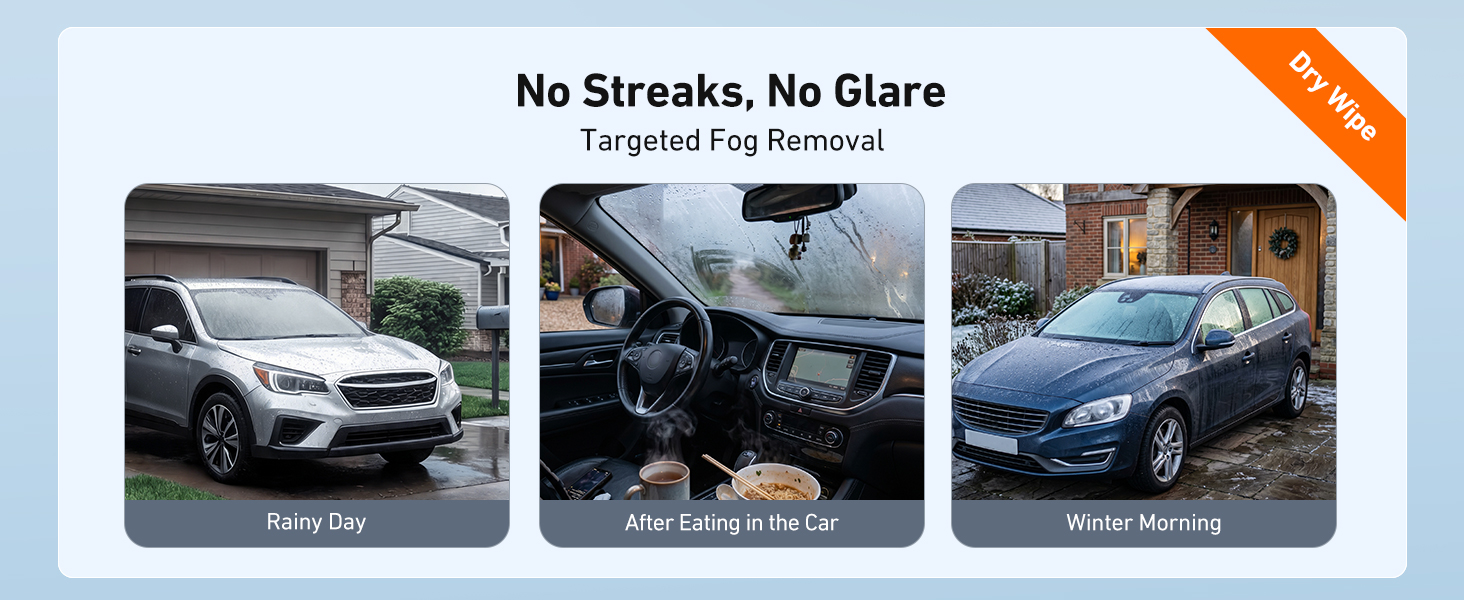 Dry wipe for fog
