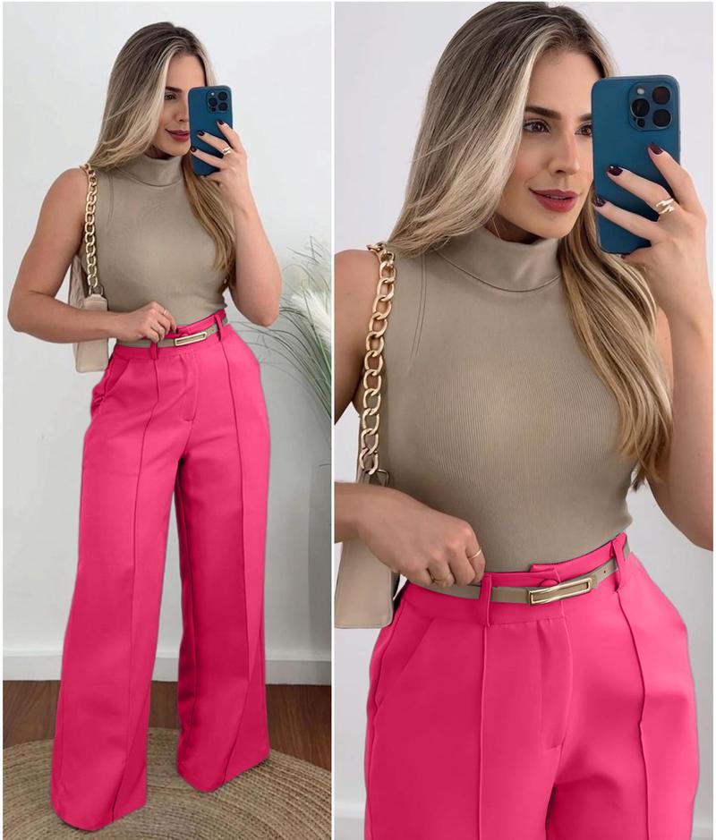 Women's Autumn New Commuter Casual Versatile Khaki Solid Color Draped Suit Pants Loose Straight Long Pants