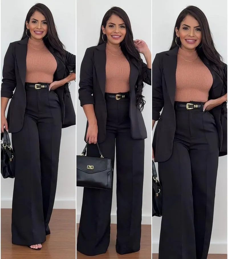 Women's Autumn New Commuter Casual Versatile Khaki Solid Color Draped Suit Pants Loose Straight Long Pants