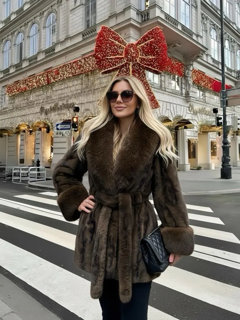 Women's Faux Fur Coat, Winter Fashion Long Sleeve Jacket, Casual Warm Outerwear, Stylish Daily Wear, Perfect for Cold Weather