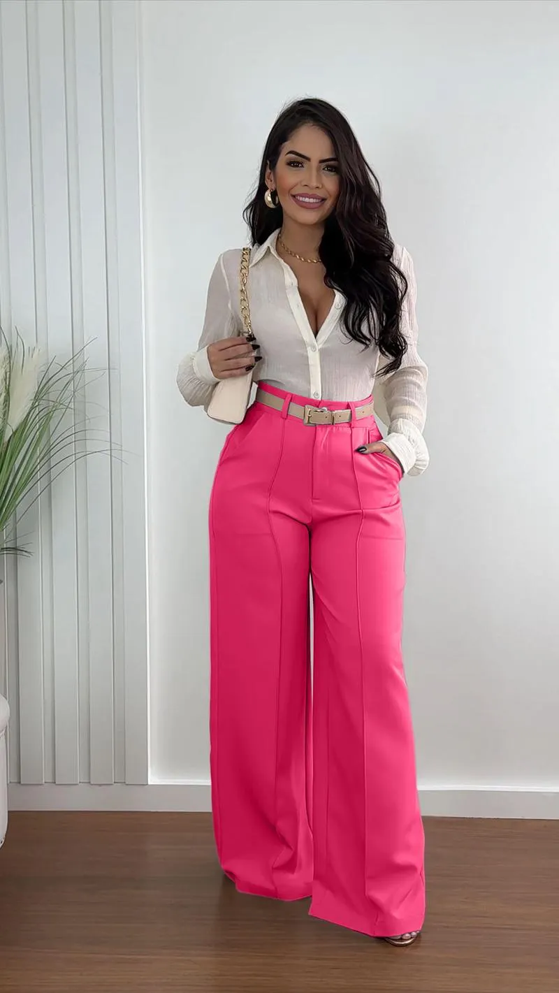 Women's Autumn New Commuter Casual Versatile Khaki Solid Color Draped Suit Pants Loose Straight Long Pants