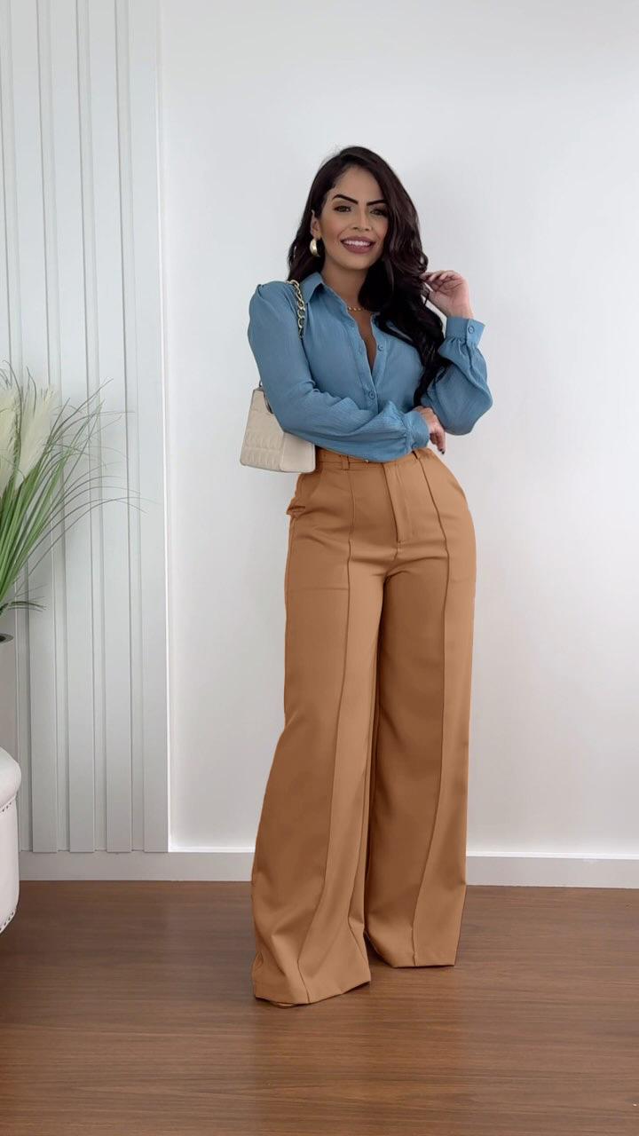 Women's Autumn New Commuter Casual Versatile Khaki Solid Color Draped Suit Pants Loose Straight Long Pants