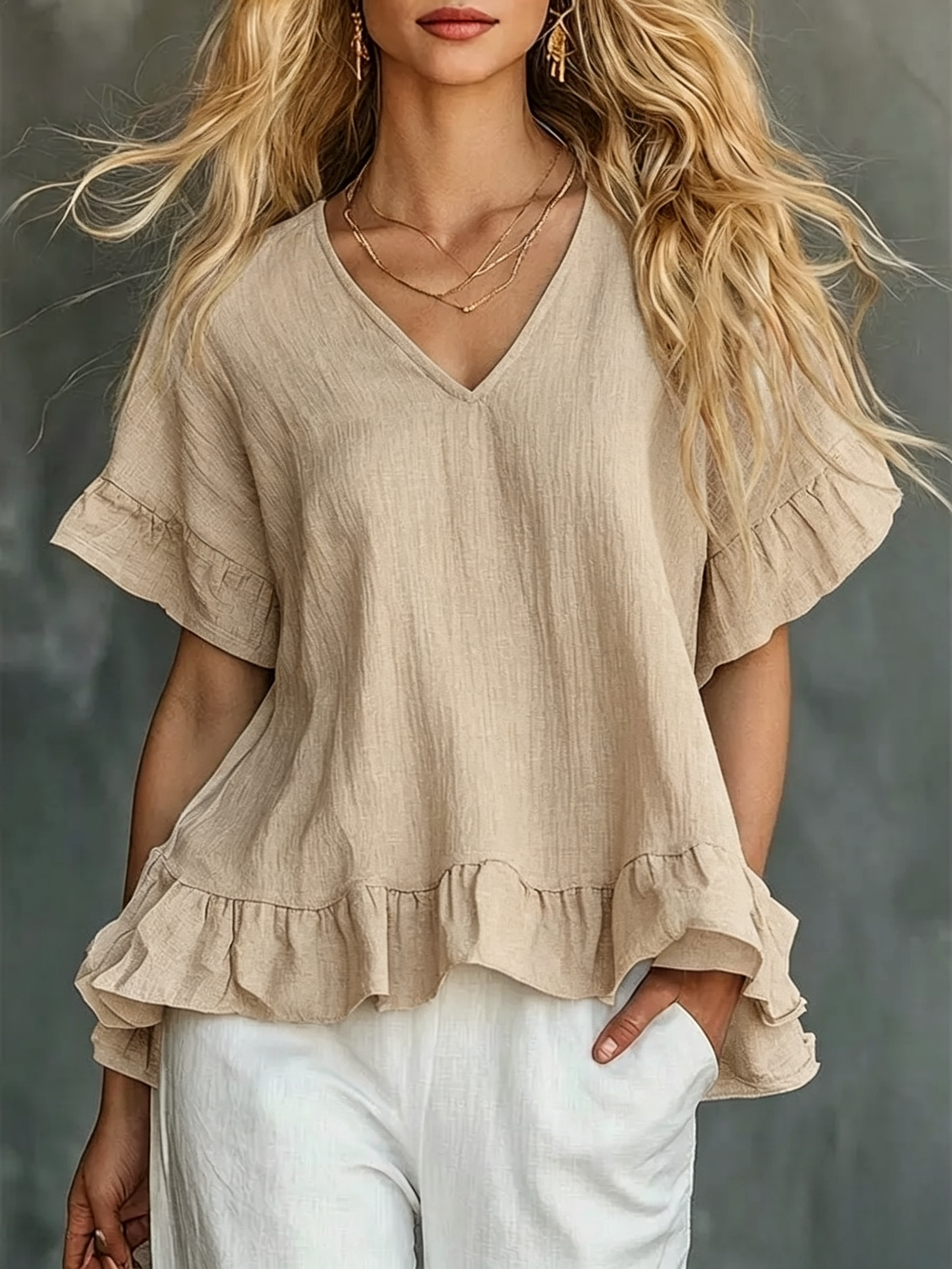 NEW ARRIVALS🔥 Women's Cozy Ruffled Cotton Shirt Top