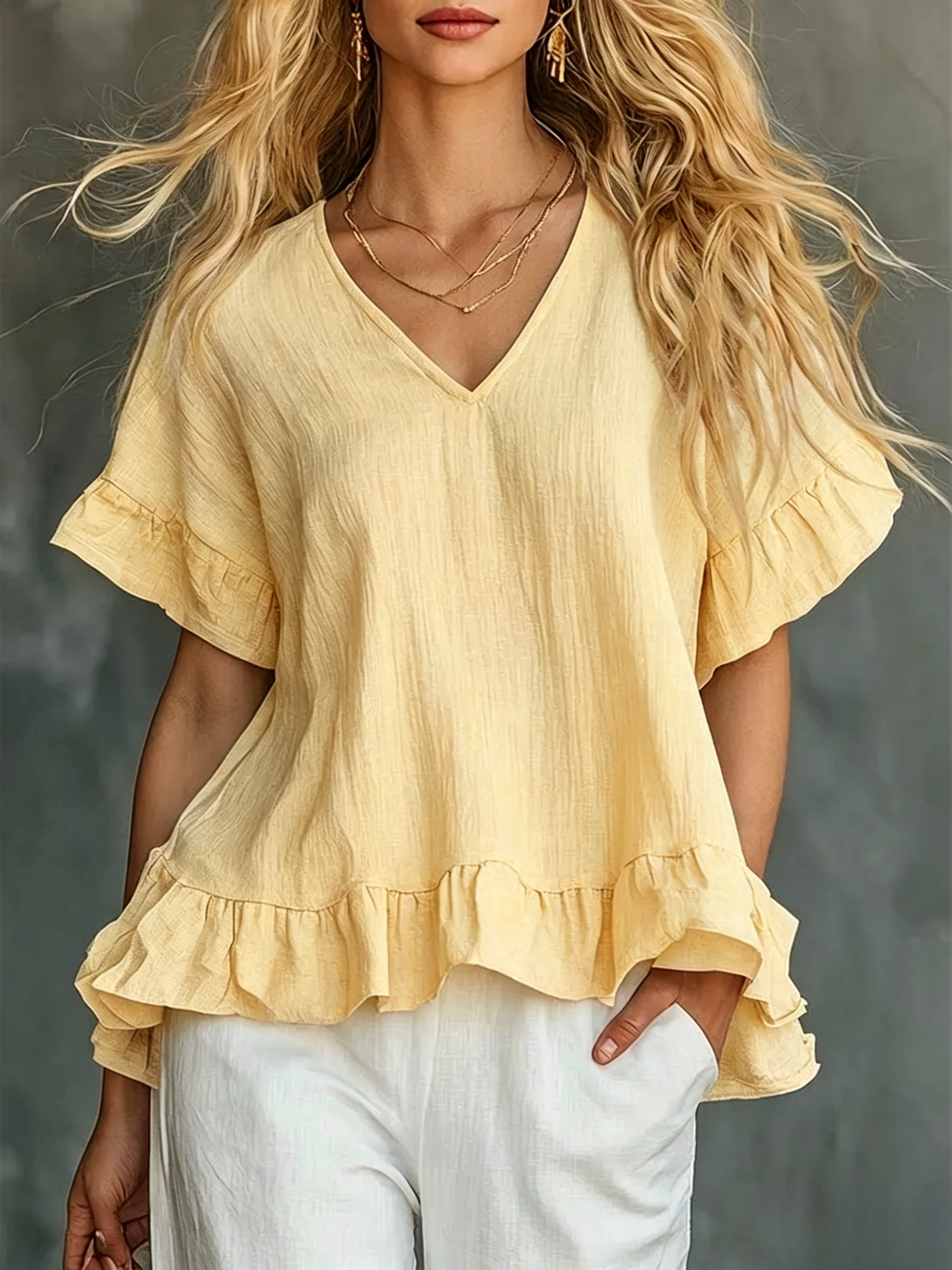 NEW ARRIVALS🔥 Women's Cozy Ruffled Cotton Shirt Top