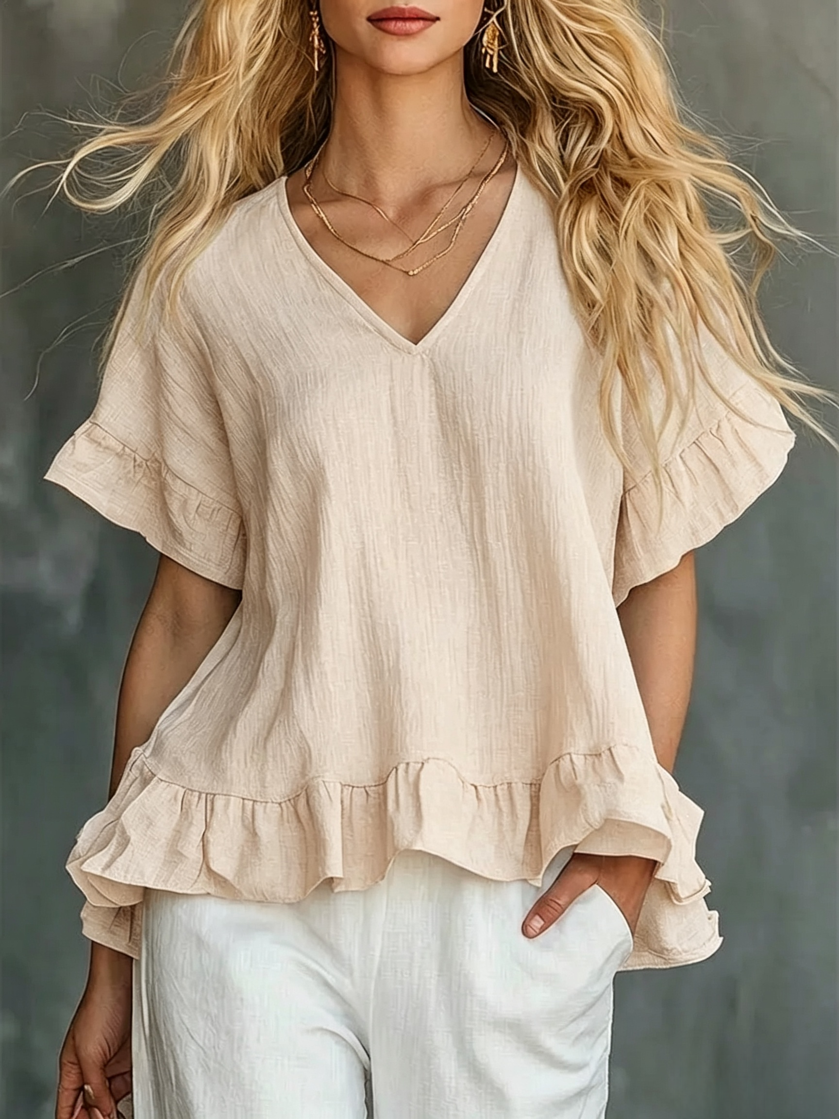 NEW ARRIVALS🔥 Women's Cozy Ruffled Cotton Shirt Top