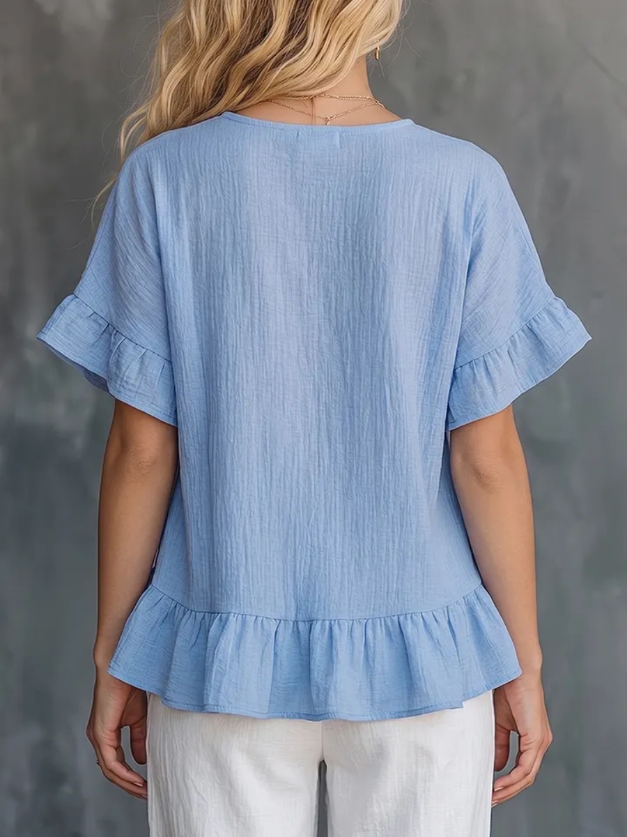 NEW ARRIVALS🔥 Women's Cozy Ruffled Cotton Shirt Top