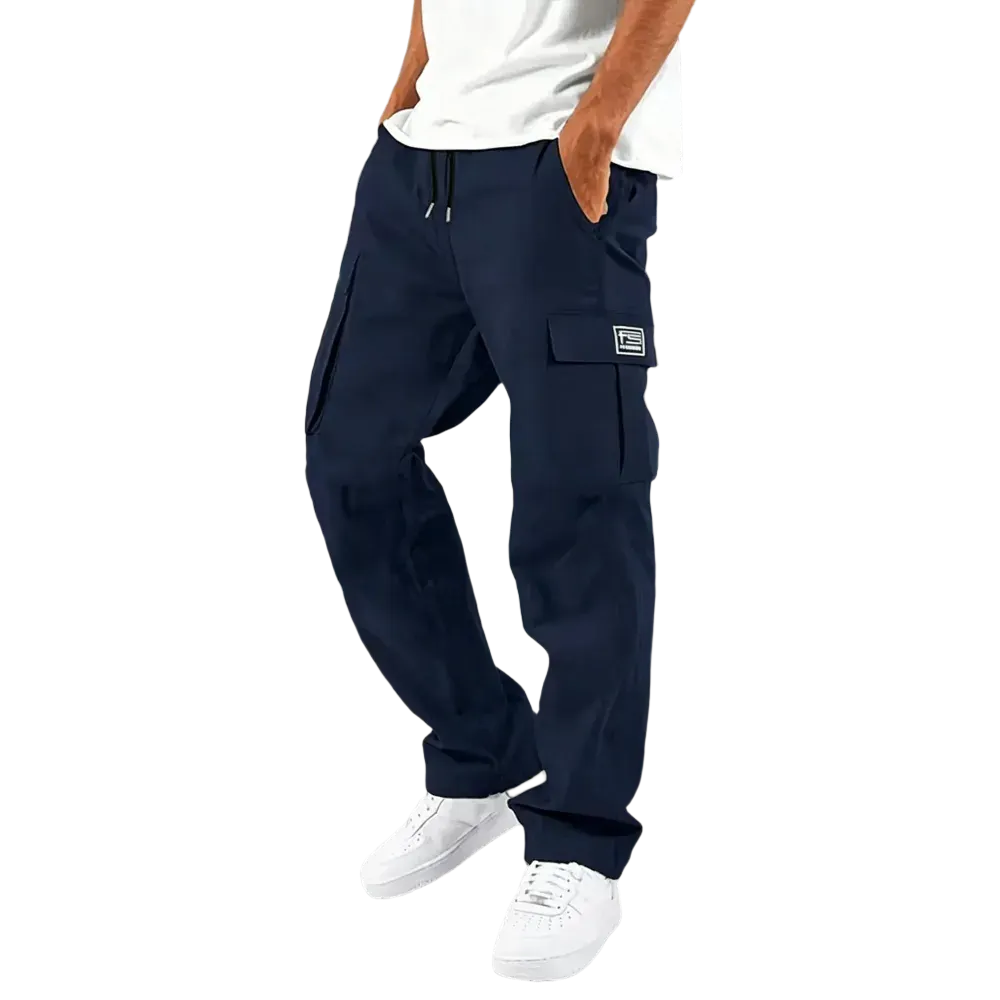 Men's Multi-Pocket Drawstring Cargo Pants – Relaxed Fit Everyday Work & Casual Pants