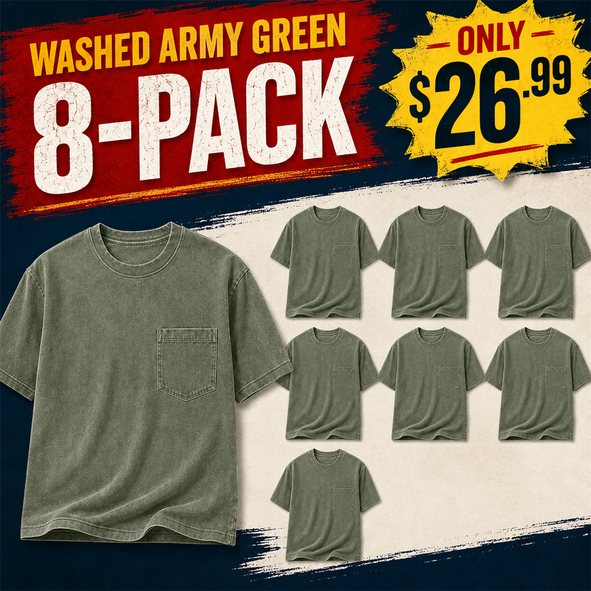 Washed Sage Green 8-Pack
