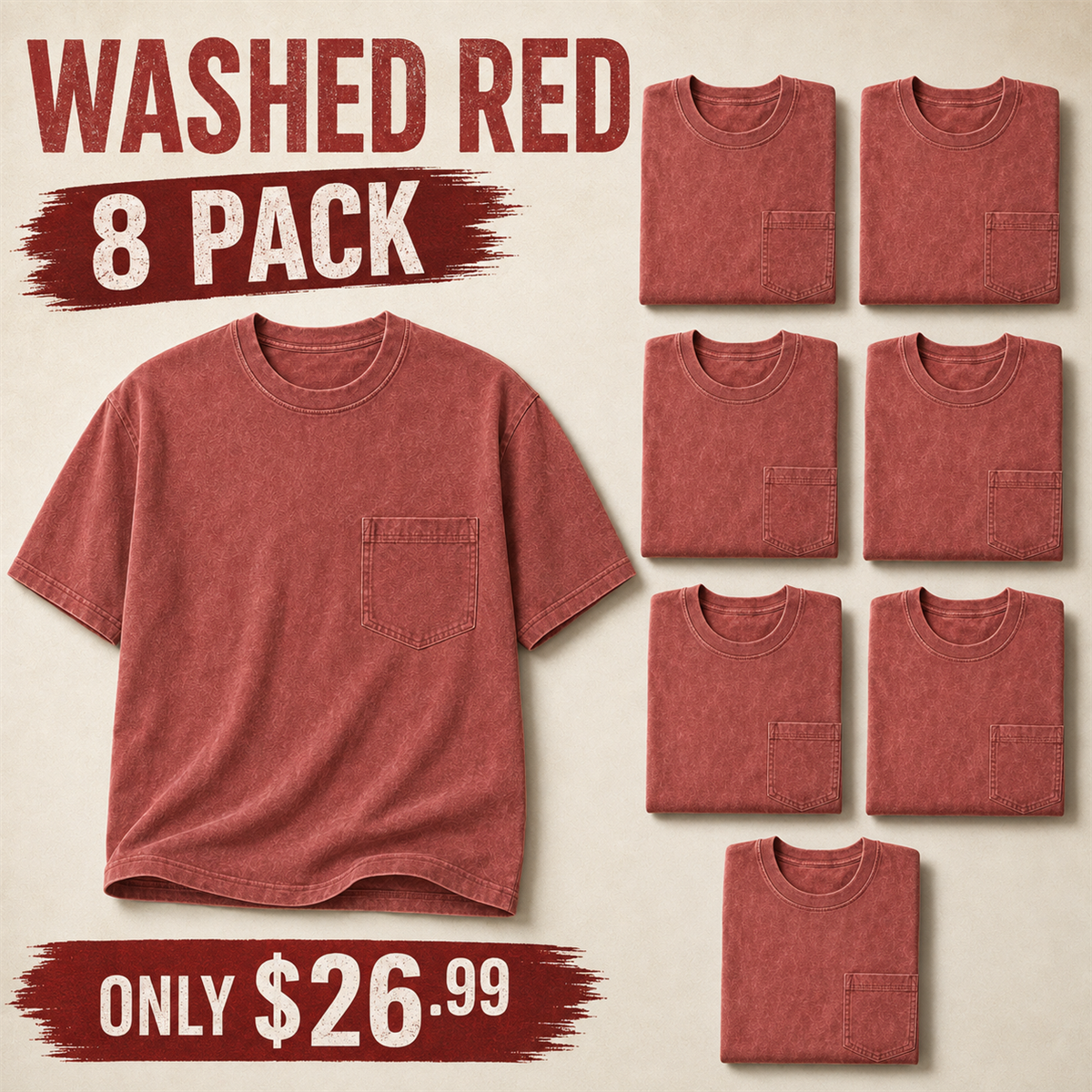 Washed Brick Red 8-Pack