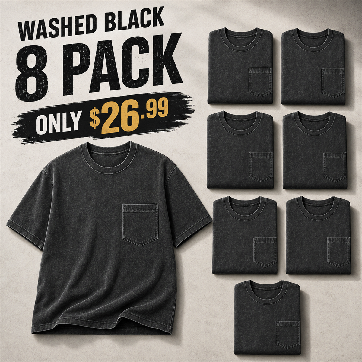 Washed Black 8-Pack