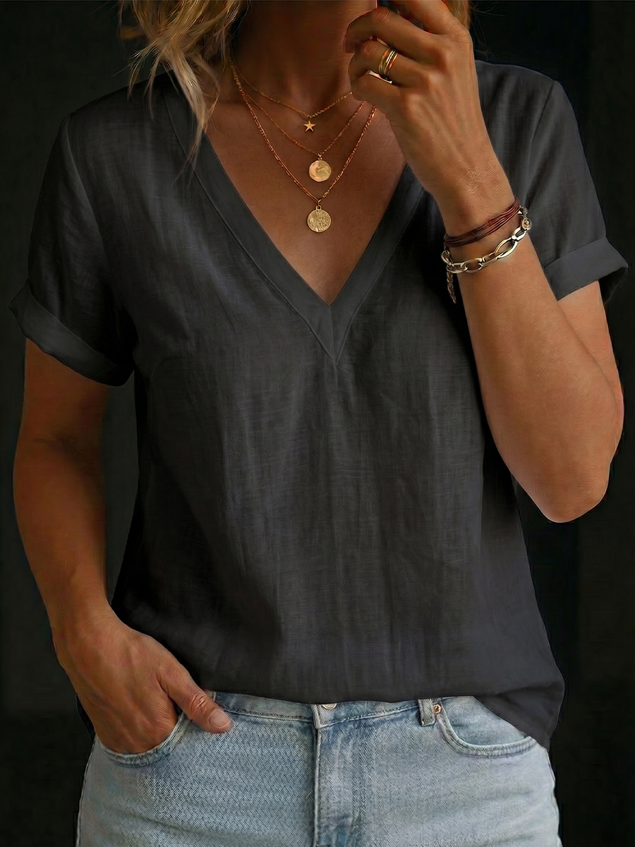 Women's V-neck Short-sleeve Top