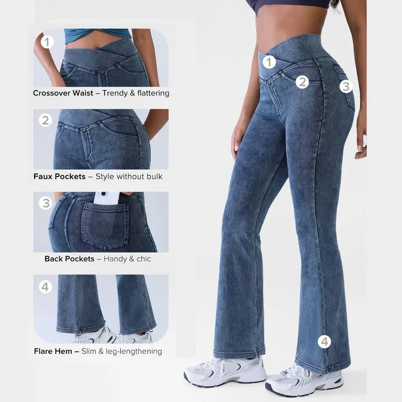 Women's High-Waisted Flared Jeans