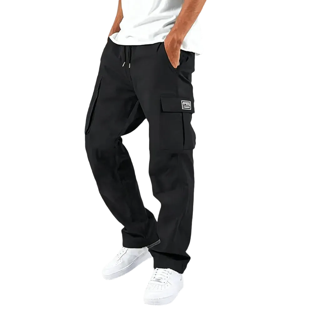 Men's Multi-Pocket Drawstring Cargo Pants – Relaxed Fit Everyday Work & Casual Pants