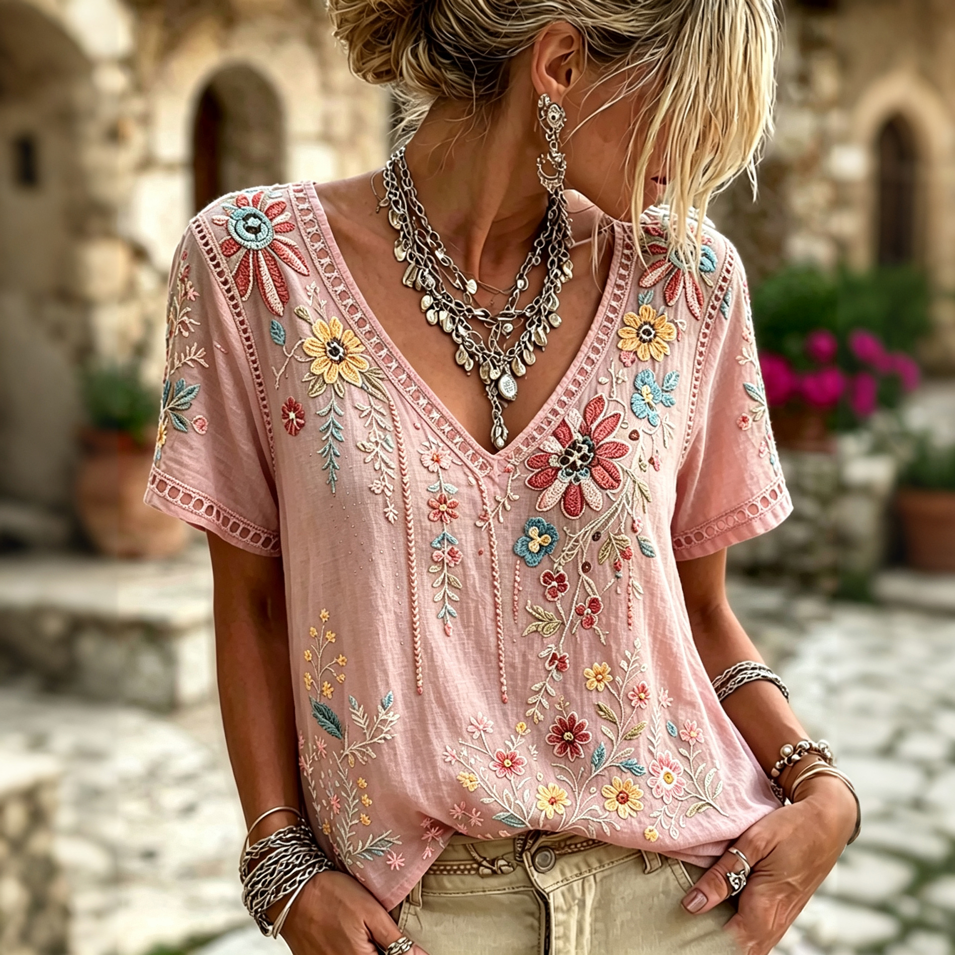 Women's Retro Vacation Cotton Linen Top