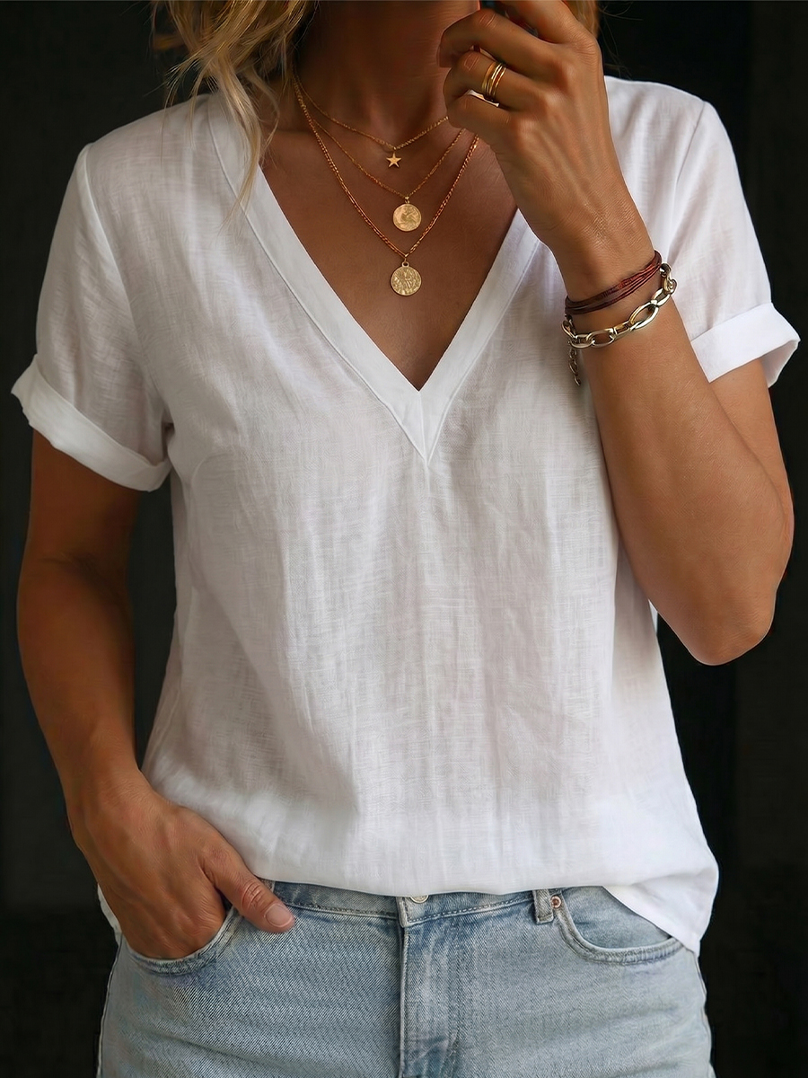 Women's V-neck Short-sleeve Top
