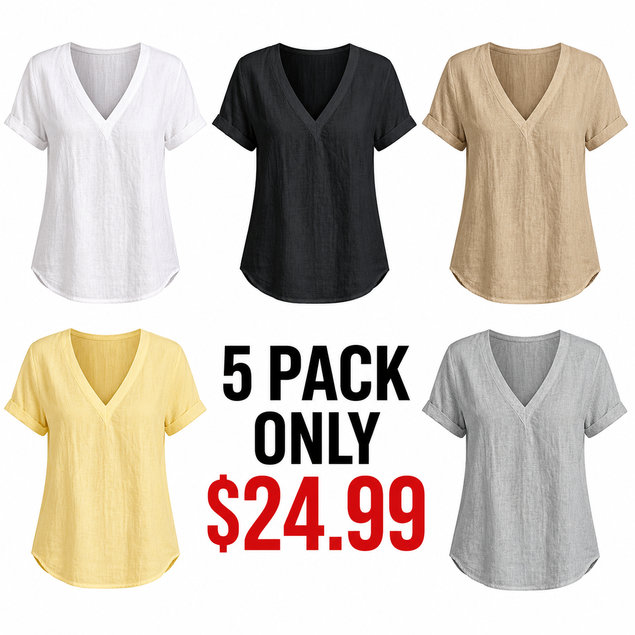 Women's V-neck Short-sleeve Top