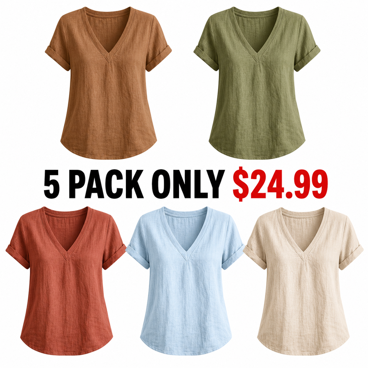 Women's V-neck Short-sleeve Top