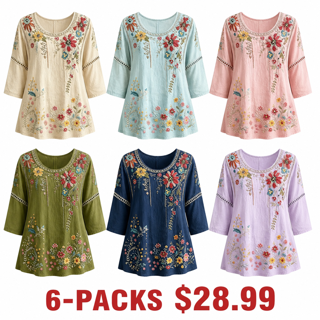 Women's Retro Floral Vacation Cotton Linen Top