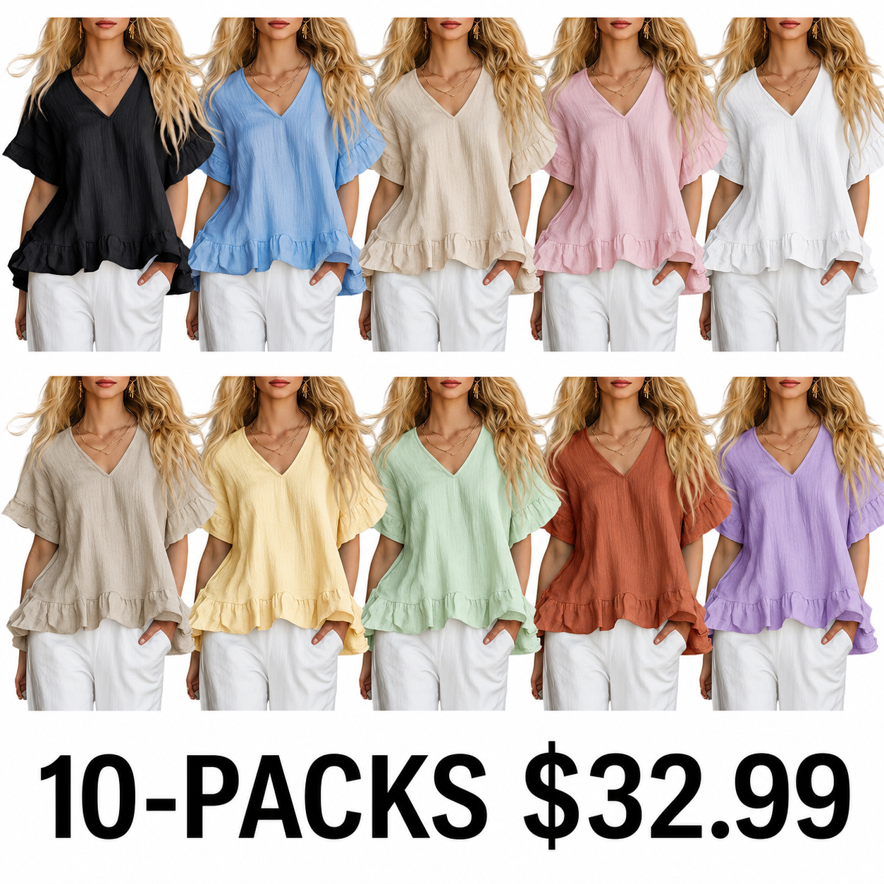 NEW ARRIVALS🔥 Women's Cozy Ruffled Cotton Shirt Top