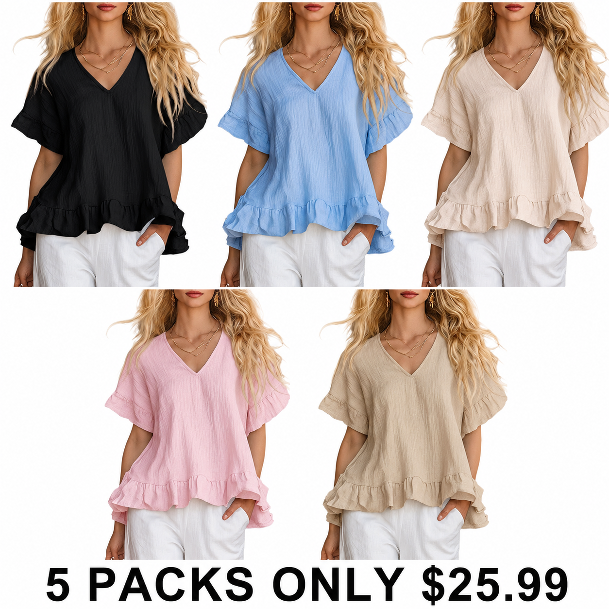 NEW ARRIVALS🔥 Women's Cozy Ruffled Cotton Shirt Top