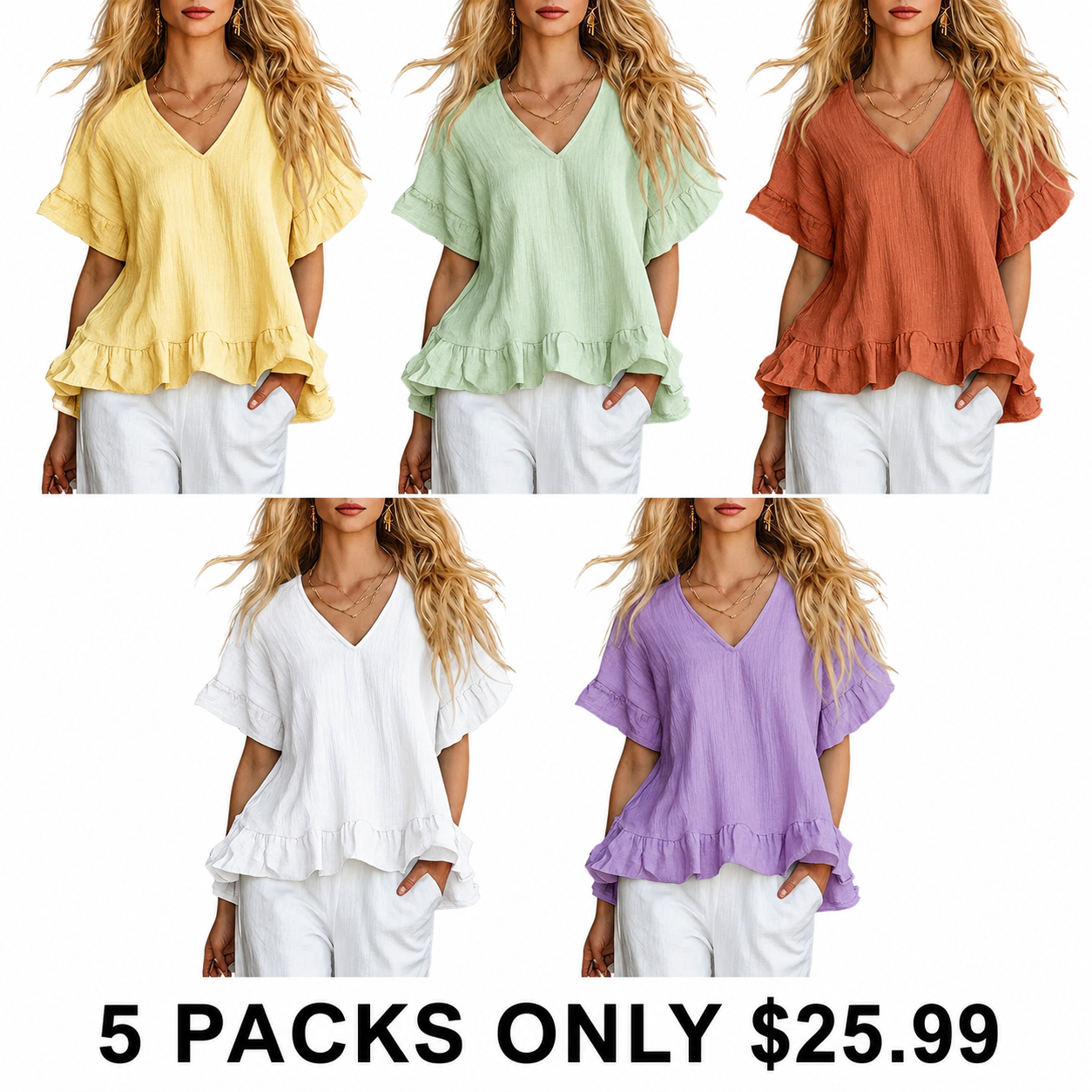 NEW ARRIVALS🔥 Women's Cozy Ruffled Cotton Shirt Top