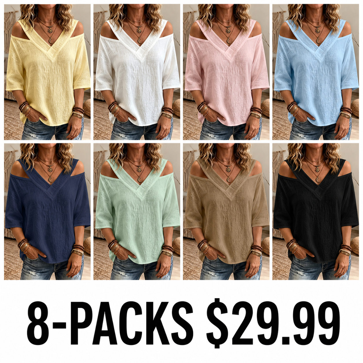 New Arrival🔥 Women's Vintage Off-shoulder Patchwork Casual Shirt