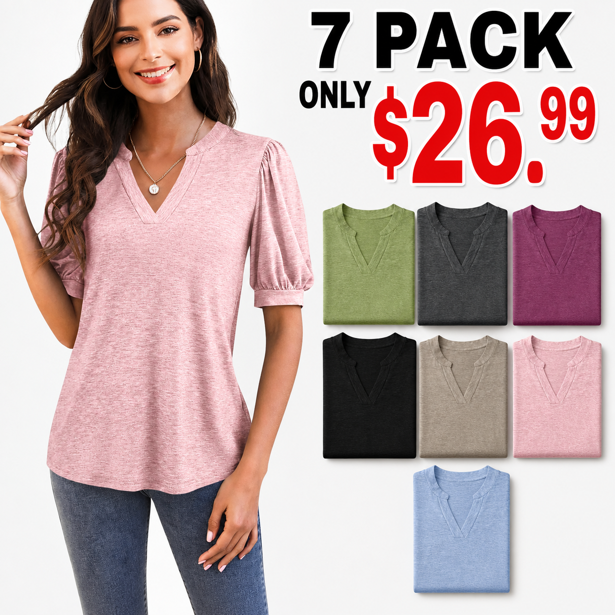 Hot Sale🔥Puff Sleeve Loose Dressy Blouses
