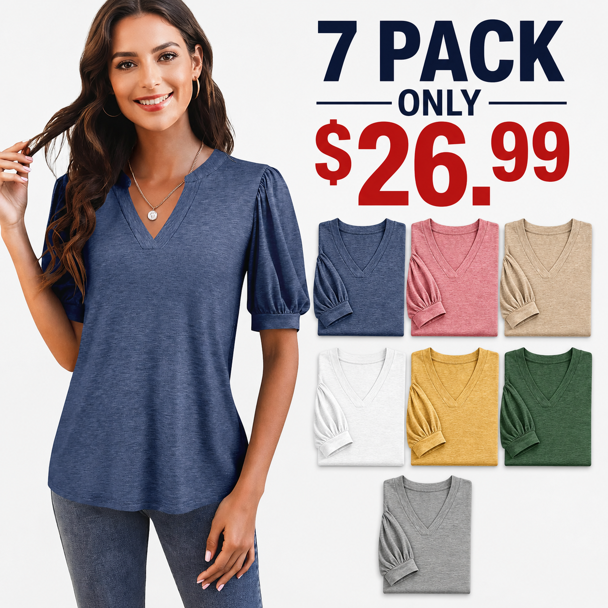 Hot Sale🔥Puff Sleeve Loose Dressy Blouses