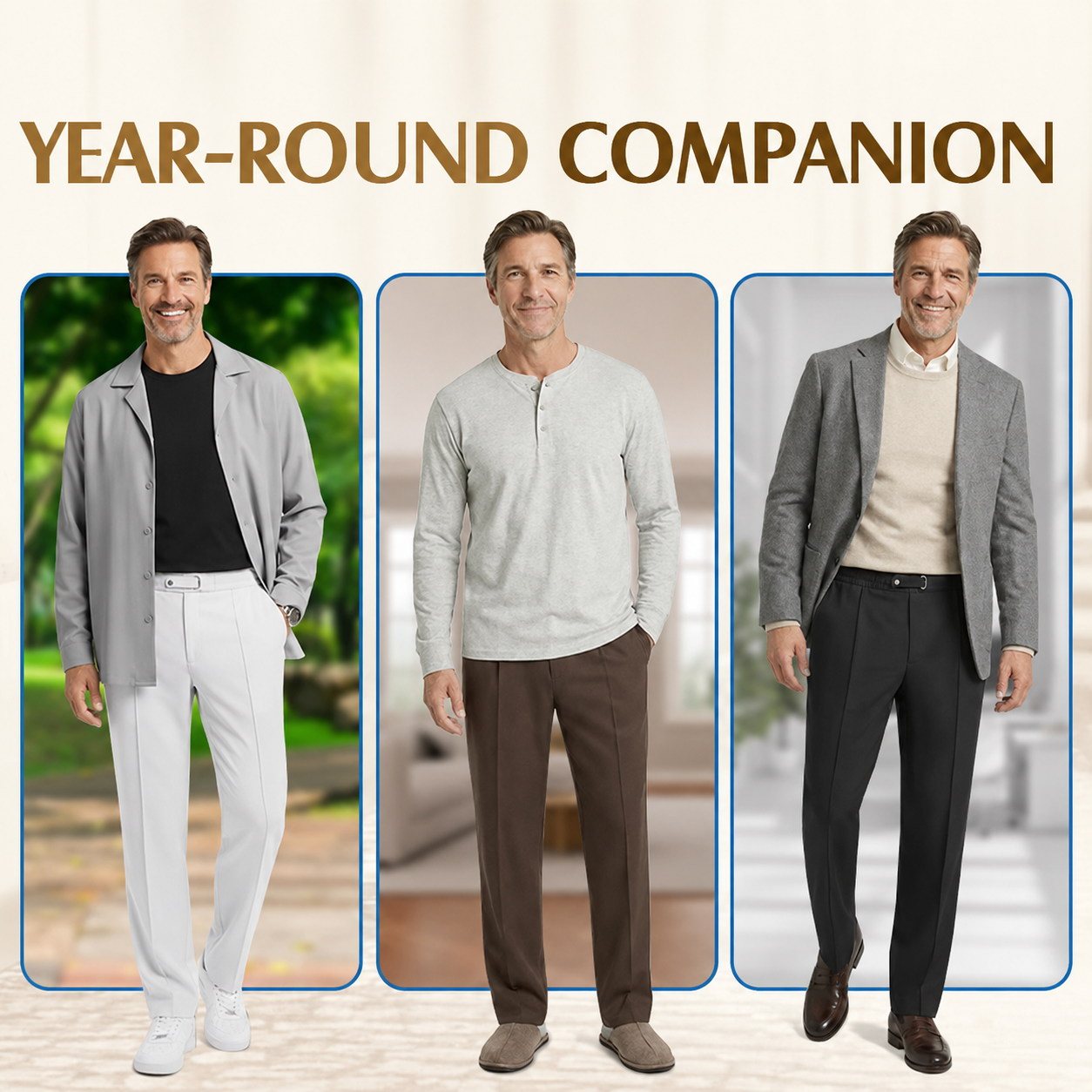 Flexible Straight Fit Smart Comfort Pants