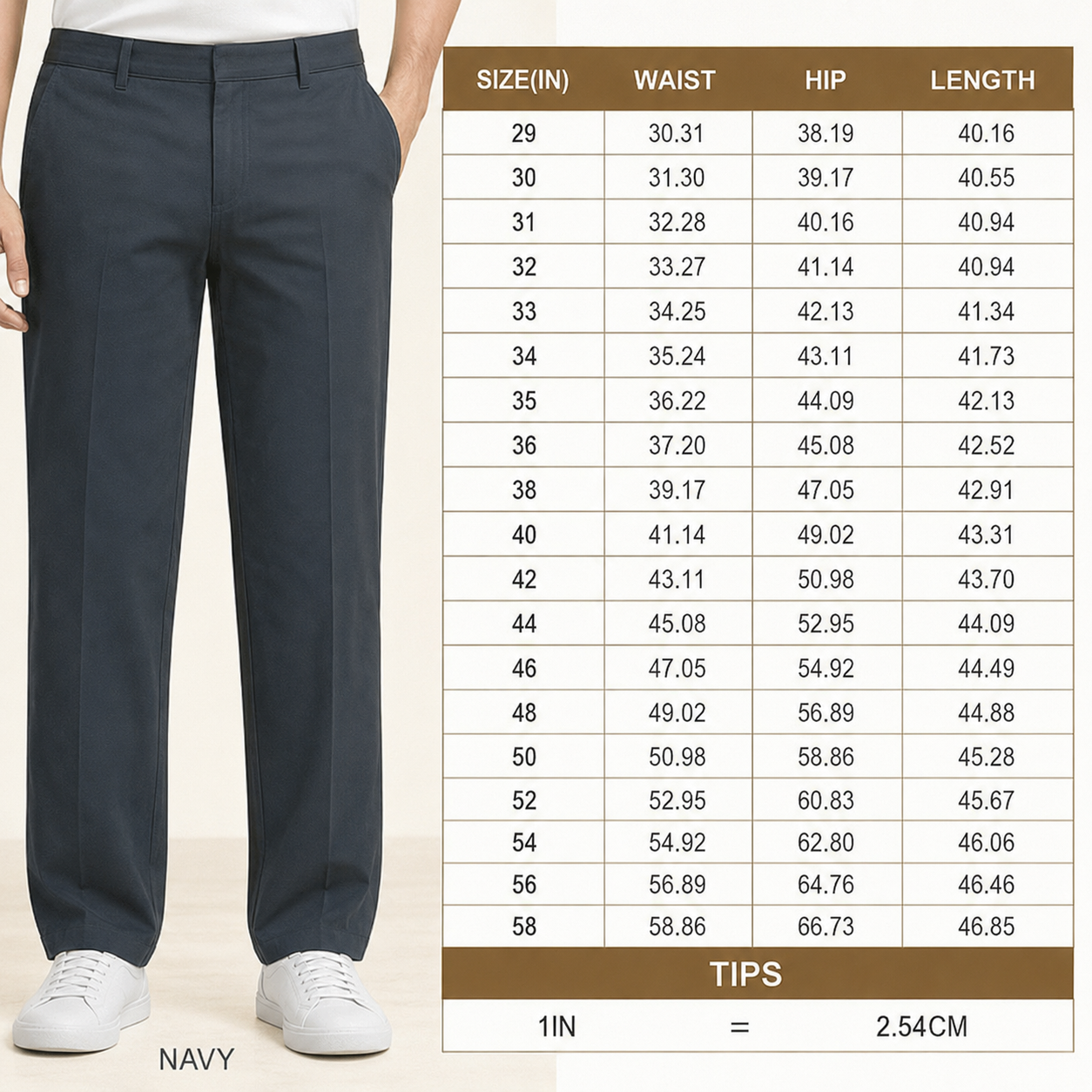 Flexible Straight Fit Smart Comfort Pants