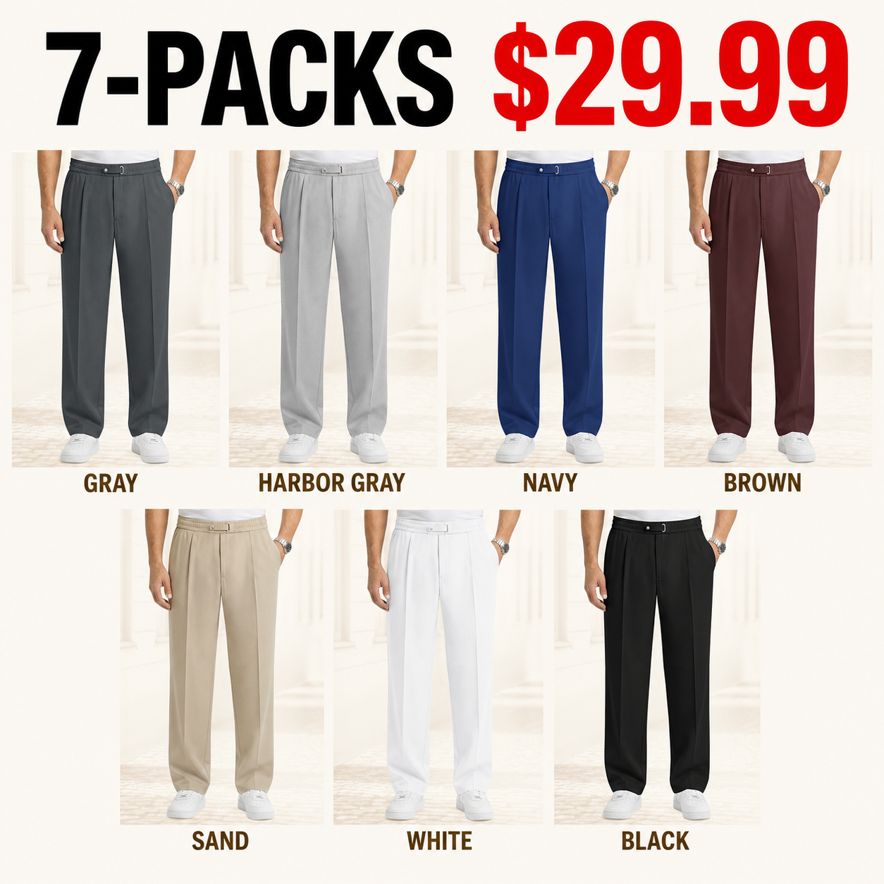 Flexible Straight Fit Smart Comfort Pants