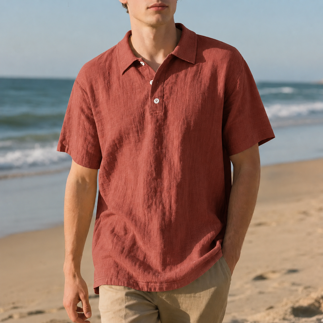 Men's Retro Solid Color Linen Shirt