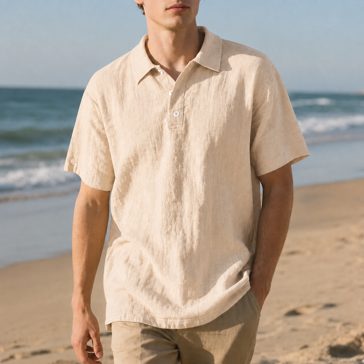 Men's Retro Solid Color Linen Shirt