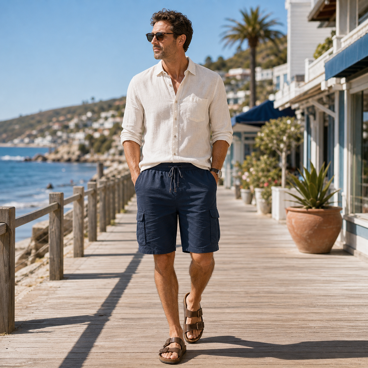 Men's Lightweight Drawstring Cargo Shorts