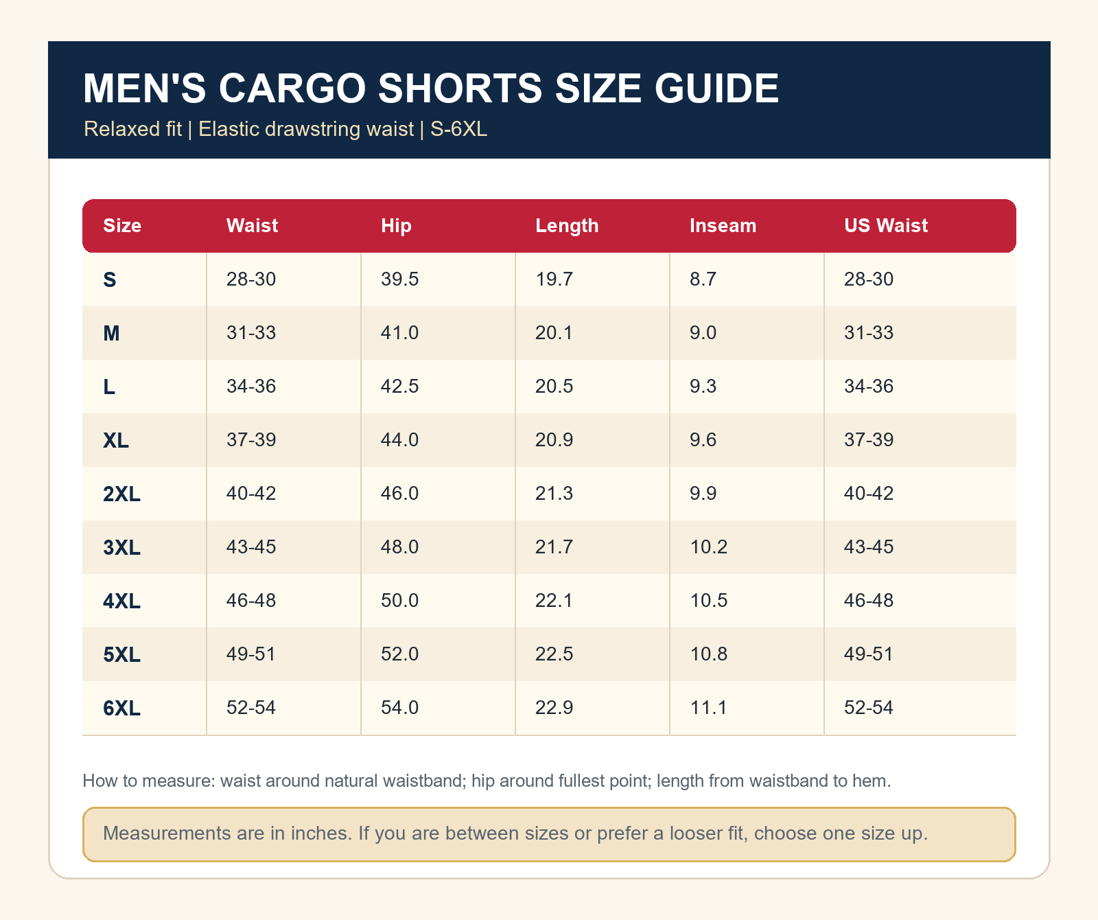 Men's Lightweight Drawstring Cargo Shorts