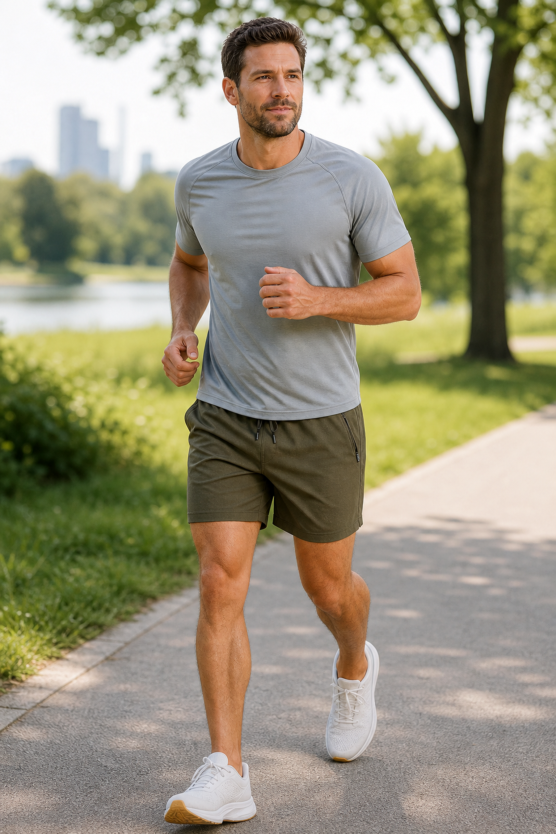 Outdoor and training scene wearing quick-dry shorts