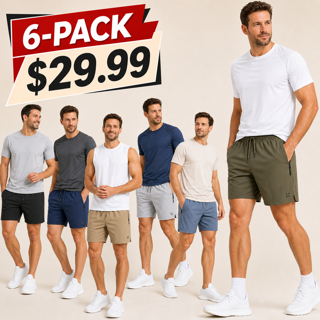 Men's Lightweight Quick-Dry Drawstring Athletic Shorts