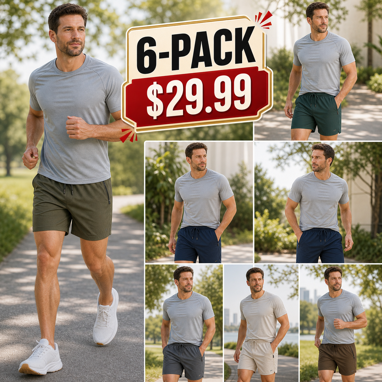 Men's Lightweight Quick-Dry Drawstring Athletic Shorts